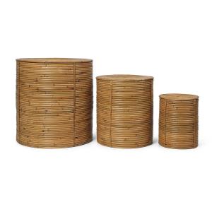Ferm Living - Column Storage, teinté naturel (jeu de 3)