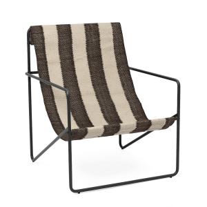 ferm LIVING - Desert Lounge Chair, noir / blanc cassé / cho…