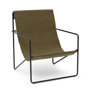 ferm LIVING - Desert Lounge Chair, noir / olive