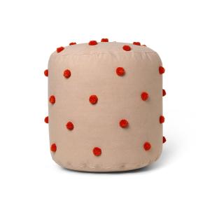 ferm LIVING - Dot Pouf, Ø 39 x H 48 cm, caramel / rouge