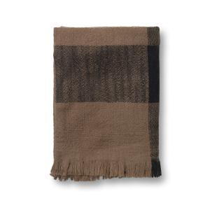 ferm LIVING - Dry Couverture en laine, sugar kelp / noir