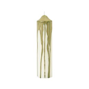 Ferm Living - Dryp Bougie bloc, H 20 cm, blanc / vert olive