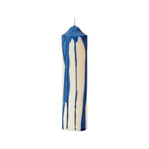 Ferm Living - Dryp Bougie bloc, H 20 cm, blanc / bleu profo…