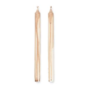 Ferm Living - Dryp Bougies à tige, blanc / beige (set de 2)