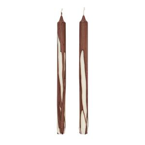 Ferm Living - Dryp Bougies à tige, blanc / chocolat noir (s…