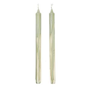 Ferm Living - Dryp Bougies à tige, blanc / vert thé (set de…