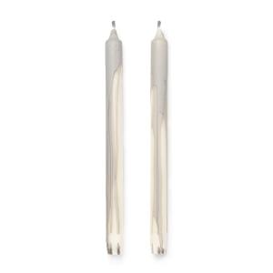 Ferm Living - Dryp Bougies à tige, blanc / warm grey (set d…
