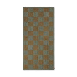 ferm LIVING - Duo Couette, 90 x 187 cm, vert / brun