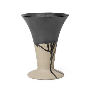 Ferm Living - Flores Vase, H 23 cm, sable / noir