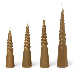 ferm LIVING - Bougies torsadées, paille (lot de 4)