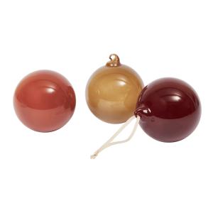 Ferm Living - Glass Baubles Boule de Noël, L, rose-rouge op…