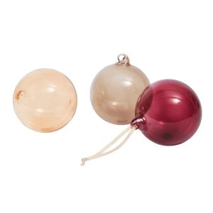 Ferm Living - Glass Baubles Boule de Noël, L, rouge rosé tr…