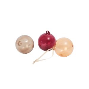 Ferm Living - Glass Baubles Boule de Noël, M, rouge rosé tr…
