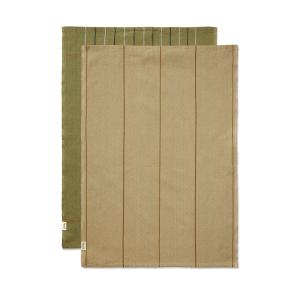 ferm LIVING - Ito Torchon, seaweed / flax (lot de 2)