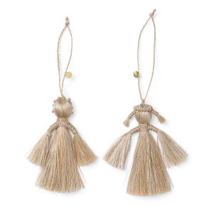 Ferm Living - Pendentif Angel en jute, naturel (lot de 2)