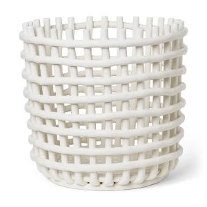 Ferm Living - Panier en céramique XL, blanc cassé