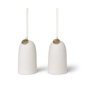 Ferm Living - Cloches suspendues en céramique, blanc cassé…