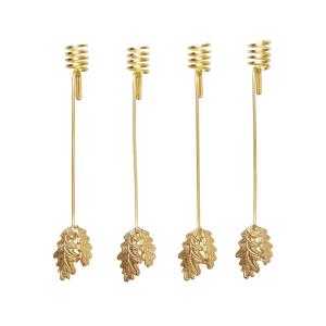 Ferm Living - Oak Leaf Porte-bougies de Noël, laiton (set d…