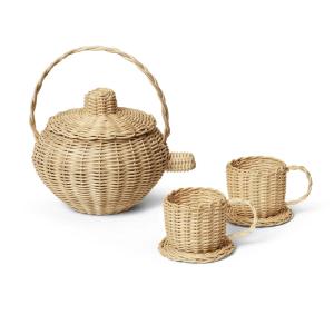 Ferm Living - Rotin Set de thé, naturel (set de 3)