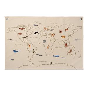 ferm LIVING - The World Carte géographique des tissus, blan…