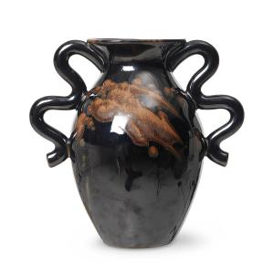 ferm LIVING - Verso Vase à fleurs, h 27 cm, noir / brun
