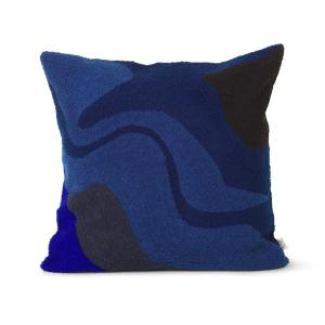 ferm LIVING - Coussin Vista, 50 x 50 cm, bleu foncé