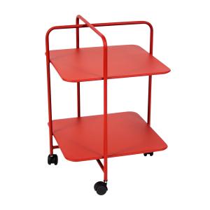 Fermob - Table d'appoint à roulettes Alfred, rouge coquelic…