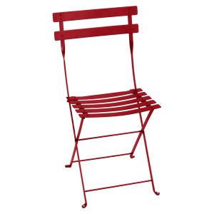 Fermob - Bistro Chaise pliante en métal, rouge coquelicot