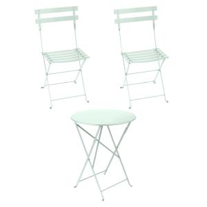 Fermob - Bistro Table pliante   2 chaises pliantes, menthe…