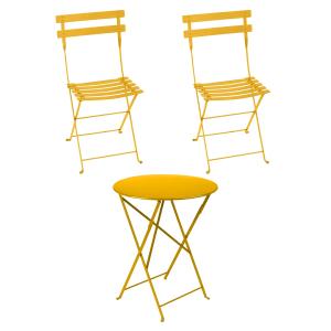 Fermob - Bistro Table pliante   2 chaises pliantes, miel