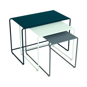 Fermob - Oulala Set de tables d'ensemble, bleu acapulco / g…