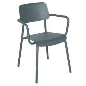 Fermob - Studie Chaise avec accoudoirs Outdoor, gris orageux