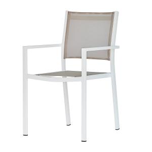 Fiam - Aria Fauteuil empilable, blanc / taupe