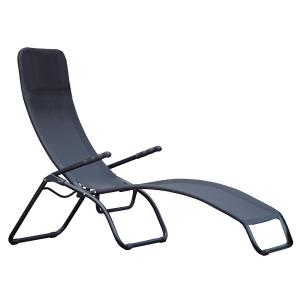 Fiam - Chaise longue de terrasse Samba aluminium noir / noir