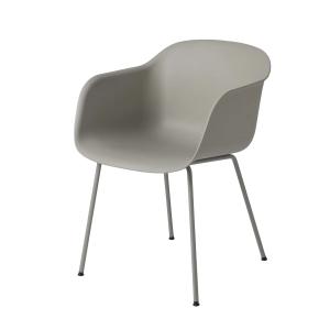Muuto - Fiber Chair Tube Base , gris recyclé