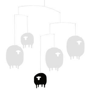 Flensted Mobiles - Mobile mouton, blanc / noir