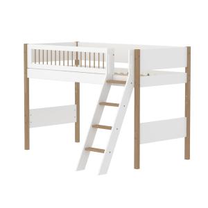 Flexa - Nor Lit surélevé avec échelle inclinée, H 143 cm, c…