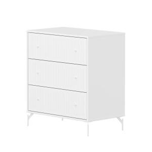 Flexa - Saga Commode cannelée, avec pieds, H 83,9 cm, blanc
