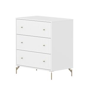 Flexa - Saga Commode cannelée, avec pieds, H 83,9 cm, blanc…