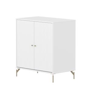Flexa - Saga Armoire cannelée, avec pieds, H 83,9 cm, blanc…
