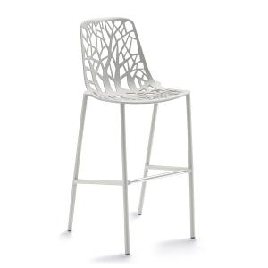 Fast - Forest Tabouret de bar haut avec dossier haut, blanc