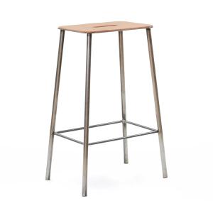 Frama - Adam Tabouret de bar, H 65 cm, cuir naturel / acier…