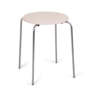 Frama - Petit Rond tabouret, inox brossé / cuir natural