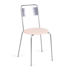 Frama - Chaise Petit Rond, acier inoxydable brossé / cuir n…