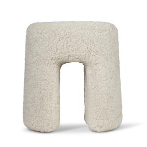 Fredericia - Sequoia Pouf Ø 40 cm, peau d'agneau Moonlight