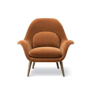 Fredericia - Swoon Fauteuil, chêne fumé teinté / Grand Moha…