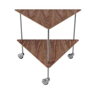 Fritz Hansen - AJ Trolley Table d'appoint, noyer / chrome