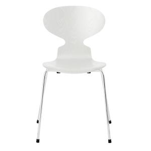 Fritz Hansen - La Chaise Fourmi, Frêne blanc / chromé (4 pi…