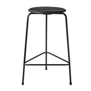 Fritz Hansen - High Dot Tabouret de bar H 65 cm, cuir noir…