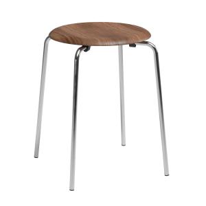 Fritz Hansen - Dot tabouret, placage noyer / piètement chro…